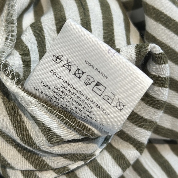 Faithfull the Brand Green and White Striped Dress Size 6 - Picture 9 of 10